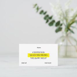 Cartão De Visita Cinto Amarelo Personalizável Lean Six Sigma