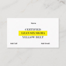 Cartão De Visita Cinto Amarelo Personalizável Lean Six Sigma