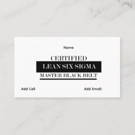 Cartão De Visita Cinturão Preto Mestre Lean Six Sigma Personalizáve