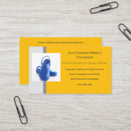 Cartão De Visita Cinza Amarela Blue Medical Clogs Uniform