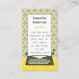 Cartão De Visita Cinza Amarelo da Máquina de Escritor de Digitaliza