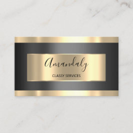 Cartão De Visita Cinza Artista Profissional Lashes Dourados