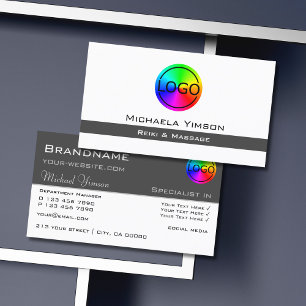 Cartão De Visita Cinza branca e escura com o logotipo profissional