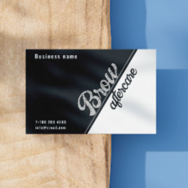 Cartão De Visita Cinza Branca Negra Estética de Cinzas Após Cuidado