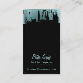 Cartão De Visita Cinza cinzento novo da meia-noite do centro G da