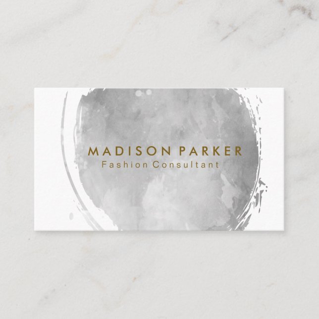 Cartão De Visita Cinza Contemporânea Molho Bruto (Frente)