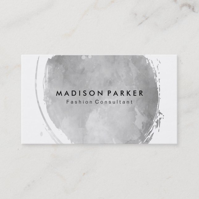 Cartão De Visita Cinza Contemporânea Molho Bruto (Frente)