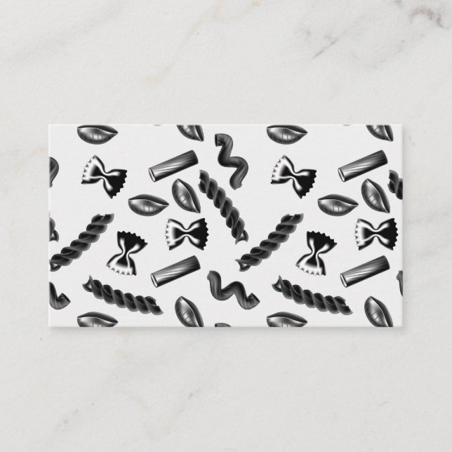 Cartão De Visita Cinza da Diversidade de Massas Comidas Itália (Frente)