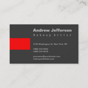 Cartão De Visita Cinza de artista de ativação profissional vermelha