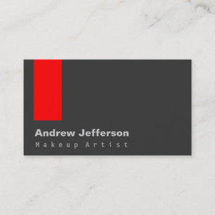 Cartão De Visita Cinza de artista de ativação profissional vermelha