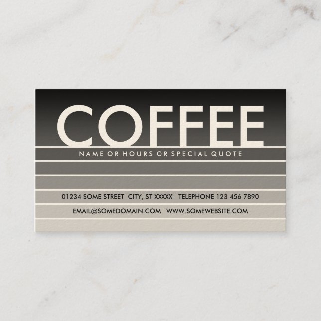 Cartão De Visita cinza de COFFEE (Frente)