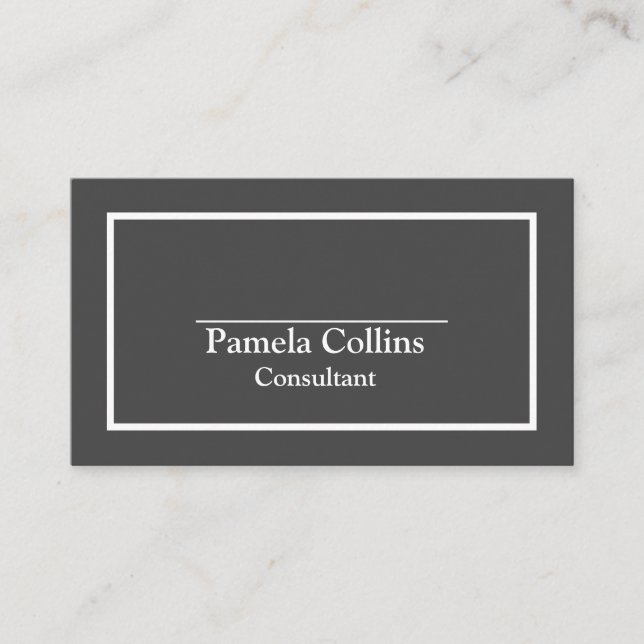 Cartão De Visita Cinza de Elegância Moderna Elegante Profissional S (Frente)