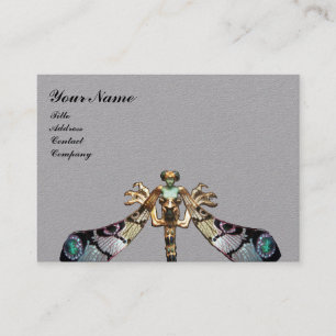 Cartão De Visita Cinza DE JOIAS FANTASSA DE MULHER DRAGONFLY