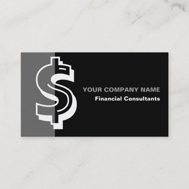 Cartão de visita cinza de  negra consultora financ (Frente)