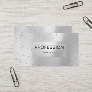 Cartão De Visita Cinza de prata Cristais Metálicos Abstrato Swarovs