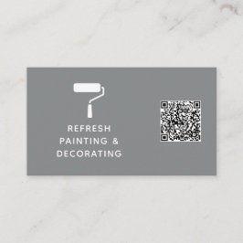 Cartão De Visita Cinza do Cilindro de Pintura QR do Criador e do De