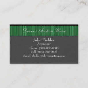 Cartão de visita, Cinza e verde com faixas polidas