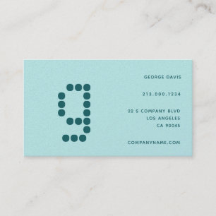 Cartão De Visita Cinza Elegante Mínimo Simples de Pastel Teal
