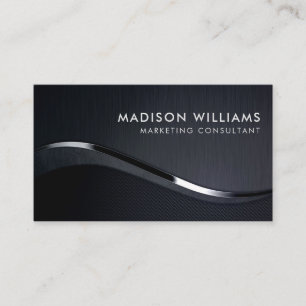 Cartão De Visita Cinza Escura-Clara Personalizada Prata-Lata Profis