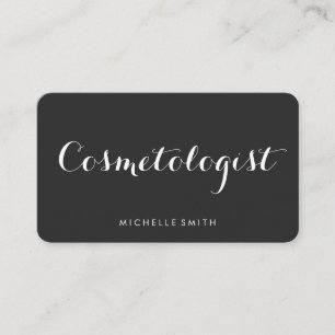 Cartão De Visita Cinza Escura Minimalista de Fonte do rico