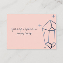 Cartão De Visita Cinza Escuro Geométrico Folha Rosa