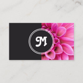 Cartão De Visita Cinza florista florista rosa monograma
