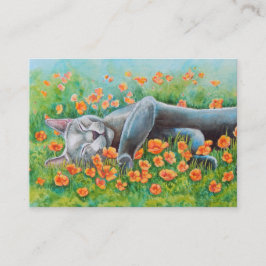 Cartão De Visita Cinza Gato ACEO Duplo Lado