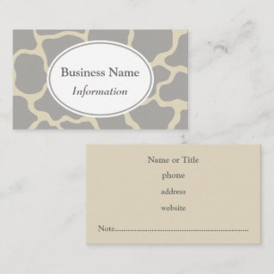 Cartão De Visita Cinza Girafa