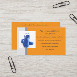 Cartão De Visita Cinza Laranja Blue Clogs Médicos Uniforme