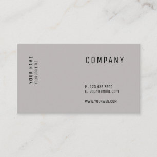 Cartão De Visita Cinza limpo simples moderno minimalista