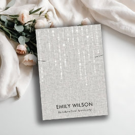 CARTÃO DE VISITA CINZA LINEN LIGHT STRINGS NECKLACE BANDA EXIBIR