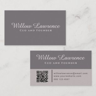 Cartão De Visita Cinza Mauve Moderna e Sofisticada Profissional