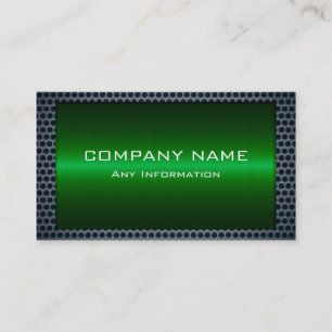 Cartão De Visita Cinza Metálica Verde Parede De Metal De Aço