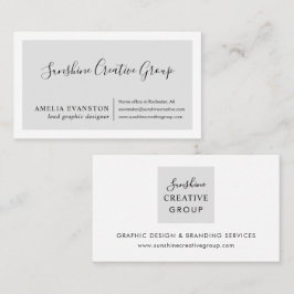 Cartão De Visita Cinza Mínima Moderna de Luz