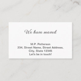 Cartão De Visita cinza mínima que movemos para adicionar o nome e o