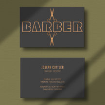 Cinza moderna de logotipo de cobre de barbearia