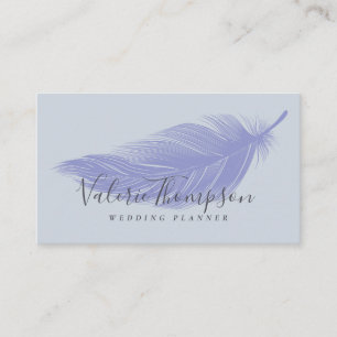 Cartão De Visita Cinza moderna, poeirenta, chic elegante feather