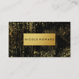 Cartão De Visita Cinza Moderno e Na moda Metálico Faux Dourado