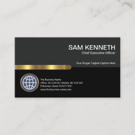 Cartão De Visita Cinza Na moda - Colunas Pretas - Dourado Fundador 