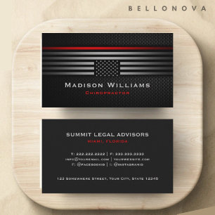 Cartão De Visita Cinza Negra Personalizada Vermelha EUA Sinalizador