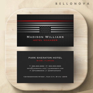 Cartão De Visita Cinza Negra Personalizada Vermelha EUA Sinalizador