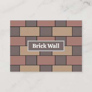 Cartão De Visita Cinza Peach Parede Brick Rosa