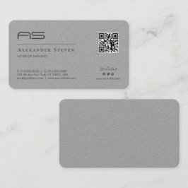 Cartão De Visita Cinza Premium do logotipo monograma profissional