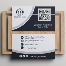 Cinza profissional adicione o seu código QR de log