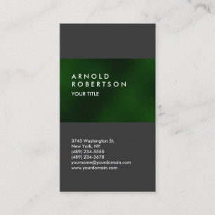 Cartão De Visita Cinza profissional de tendências verdes para Cartõ