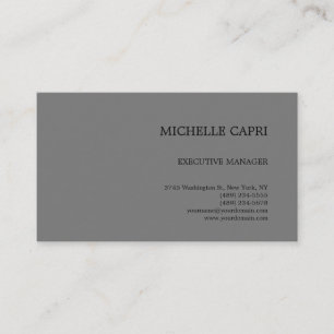 Cartão De Visita Cinza Simples e Simples Negra