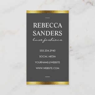 Cartão De Visita Cinza / Trilha de brilho do Ouro