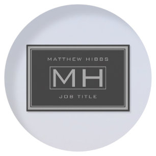 Cartão De Visita Cinzas bonitas e profissionais de Cinza escura (in