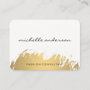 Cartão De Visita Cinzas brancas escovadas ouro do falso
