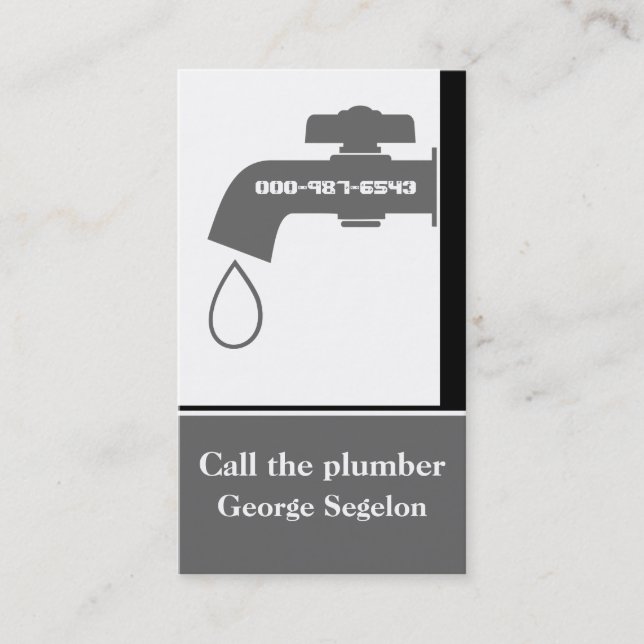 Cartão De Visita Cinzas de canalização, canalização de toque ocular (Frente)